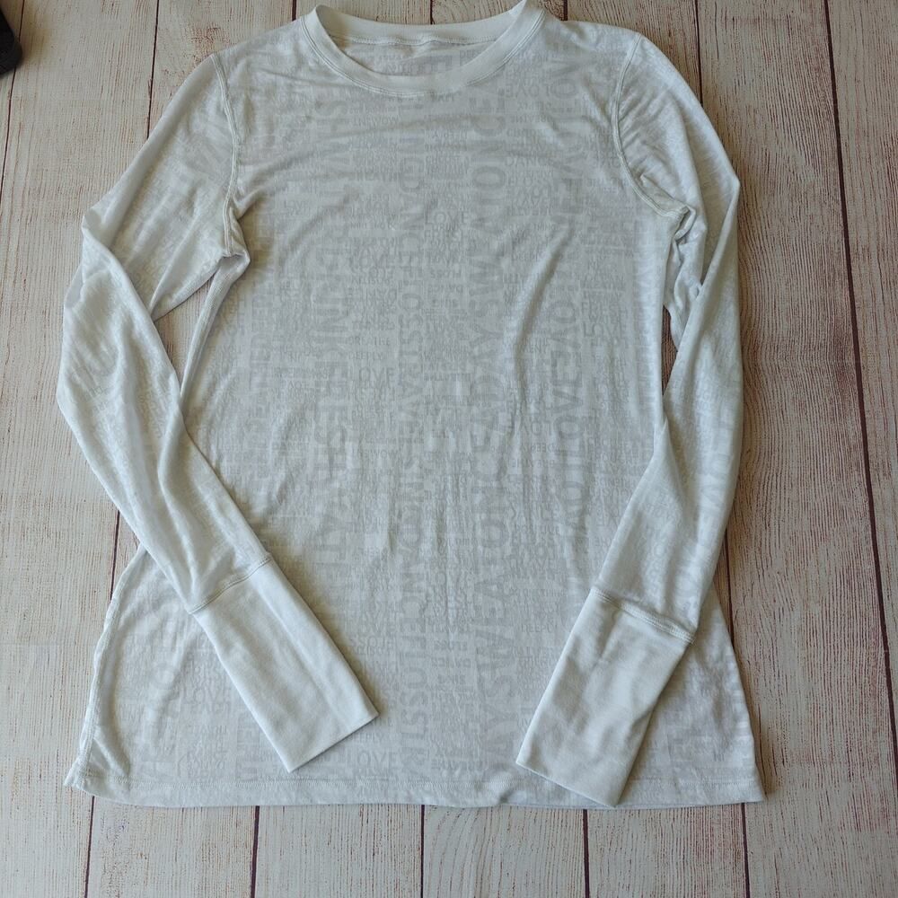 Lululemon Manifesto Long Sleeve White Thumbhole Tee Size 6 - Picture 14 of 14